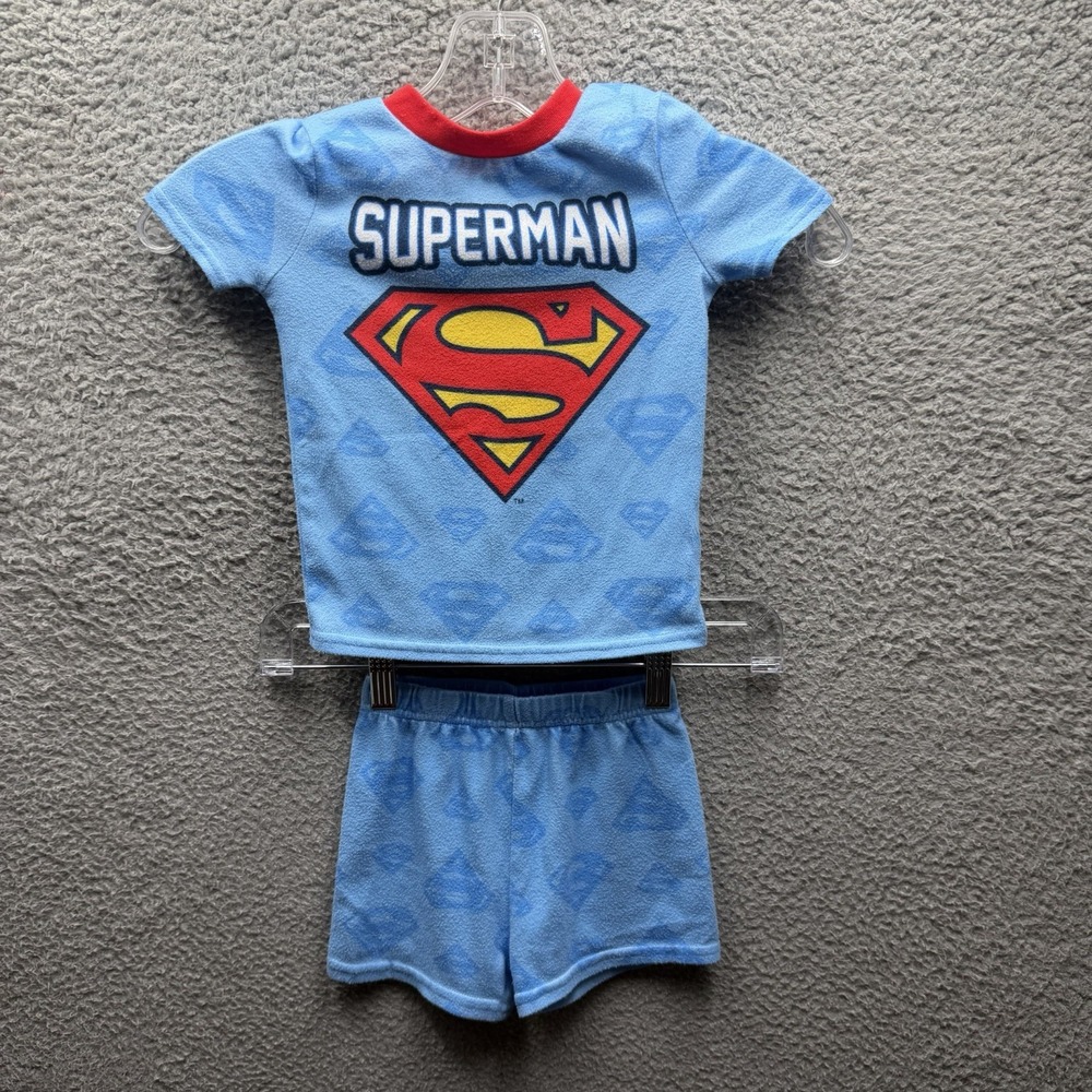 DC Pajamas Boys Size 4 Blue Superman 2 Piece Pajama Short Set Boys Size 4